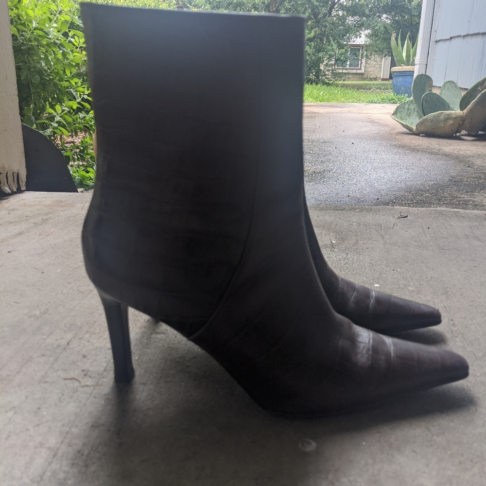 Ralph Lauren Snake Print Leather Boots